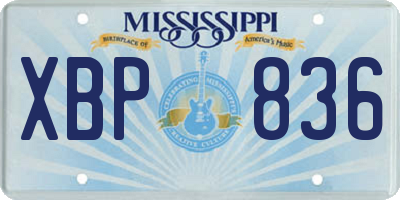 MS license plate XBP836