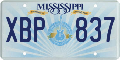 MS license plate XBP837