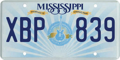 MS license plate XBP839
