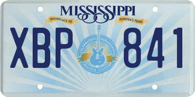MS license plate XBP841