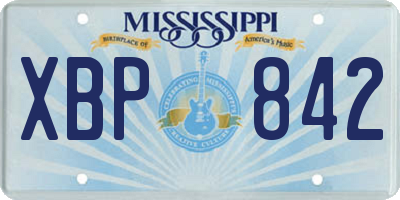 MS license plate XBP842