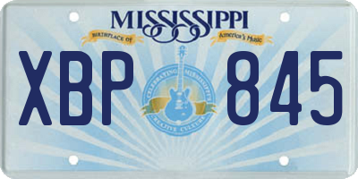 MS license plate XBP845