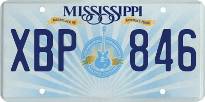 MS license plate XBP846