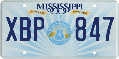 MS license plate XBP847