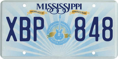 MS license plate XBP848