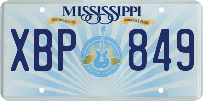 MS license plate XBP849
