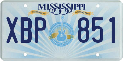 MS license plate XBP851