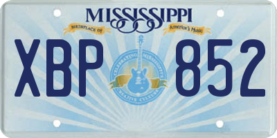 MS license plate XBP852