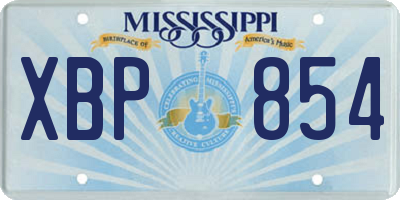 MS license plate XBP854