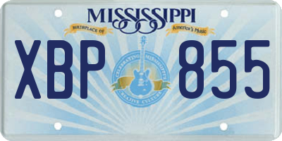 MS license plate XBP855