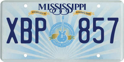 MS license plate XBP857