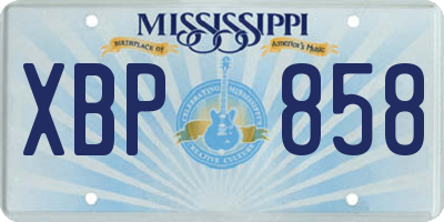MS license plate XBP858