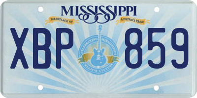 MS license plate XBP859