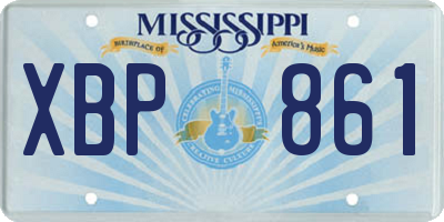 MS license plate XBP861