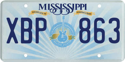 MS license plate XBP863