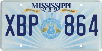 MS license plate XBP864