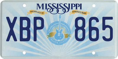 MS license plate XBP865