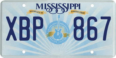 MS license plate XBP867