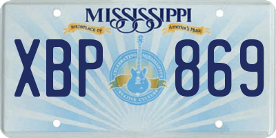 MS license plate XBP869