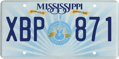 MS license plate XBP871