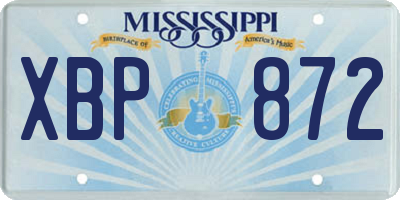 MS license plate XBP872
