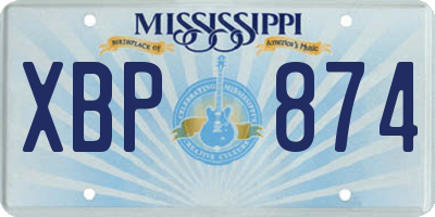 MS license plate XBP874