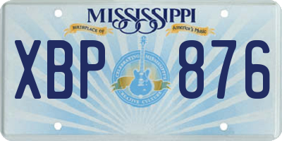 MS license plate XBP876