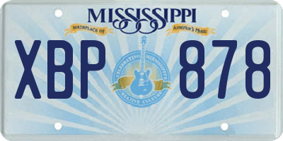 MS license plate XBP878