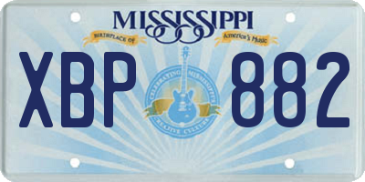 MS license plate XBP882