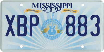 MS license plate XBP883