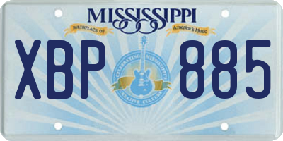 MS license plate XBP885