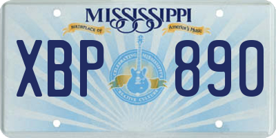 MS license plate XBP890