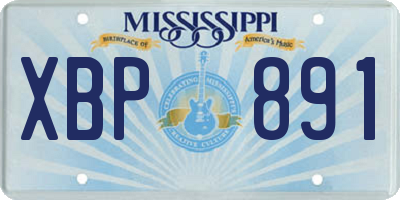 MS license plate XBP891