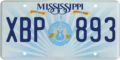 MS license plate XBP893