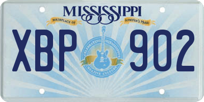MS license plate XBP902