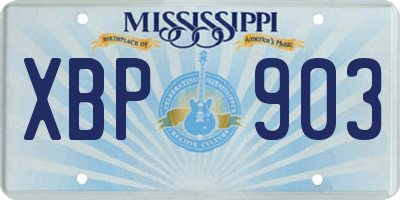 MS license plate XBP903