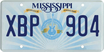 MS license plate XBP904