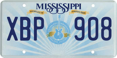 MS license plate XBP908