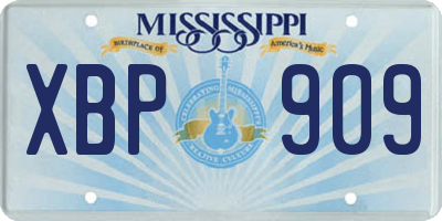 MS license plate XBP909