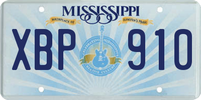 MS license plate XBP910
