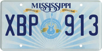MS license plate XBP913