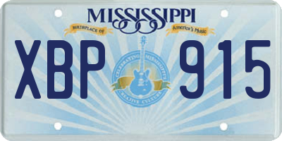 MS license plate XBP915