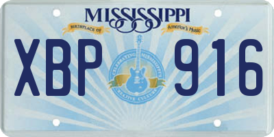 MS license plate XBP916