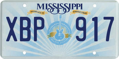 MS license plate XBP917