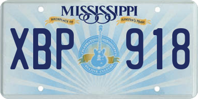 MS license plate XBP918