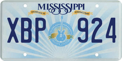 MS license plate XBP924
