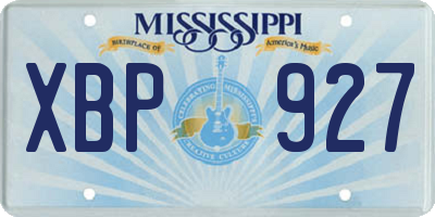 MS license plate XBP927