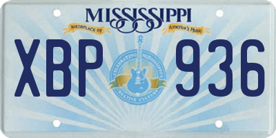 MS license plate XBP936