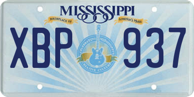 MS license plate XBP937