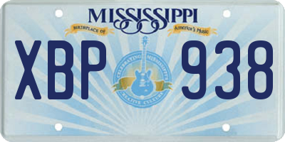 MS license plate XBP938